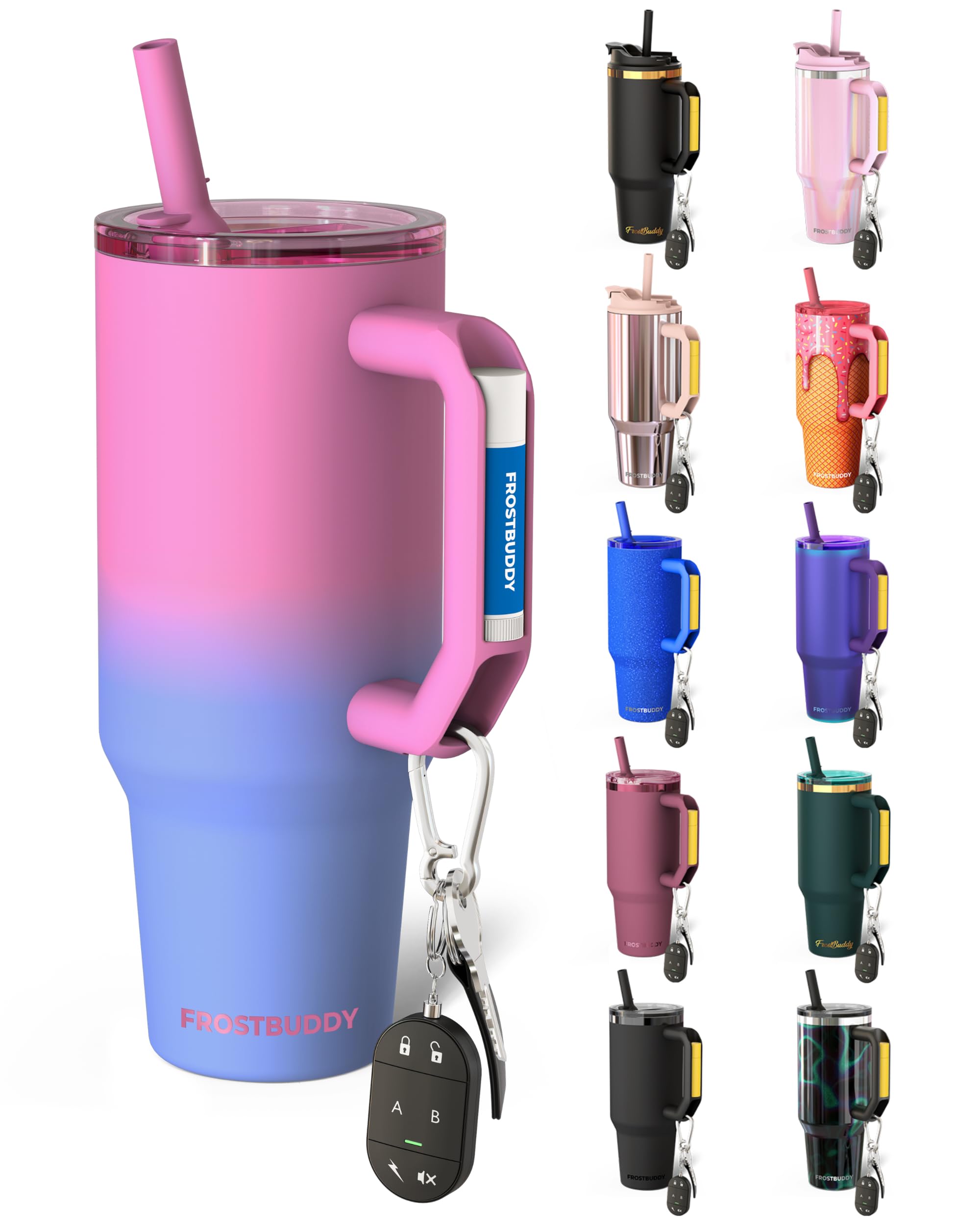 Thicc Buddy - 40 oz Stainless Steel Vacuum Insulated Tumbler with Lid and Straw for Water - Travel Mug Cupholder Friendly - Gifts for Women Men Him