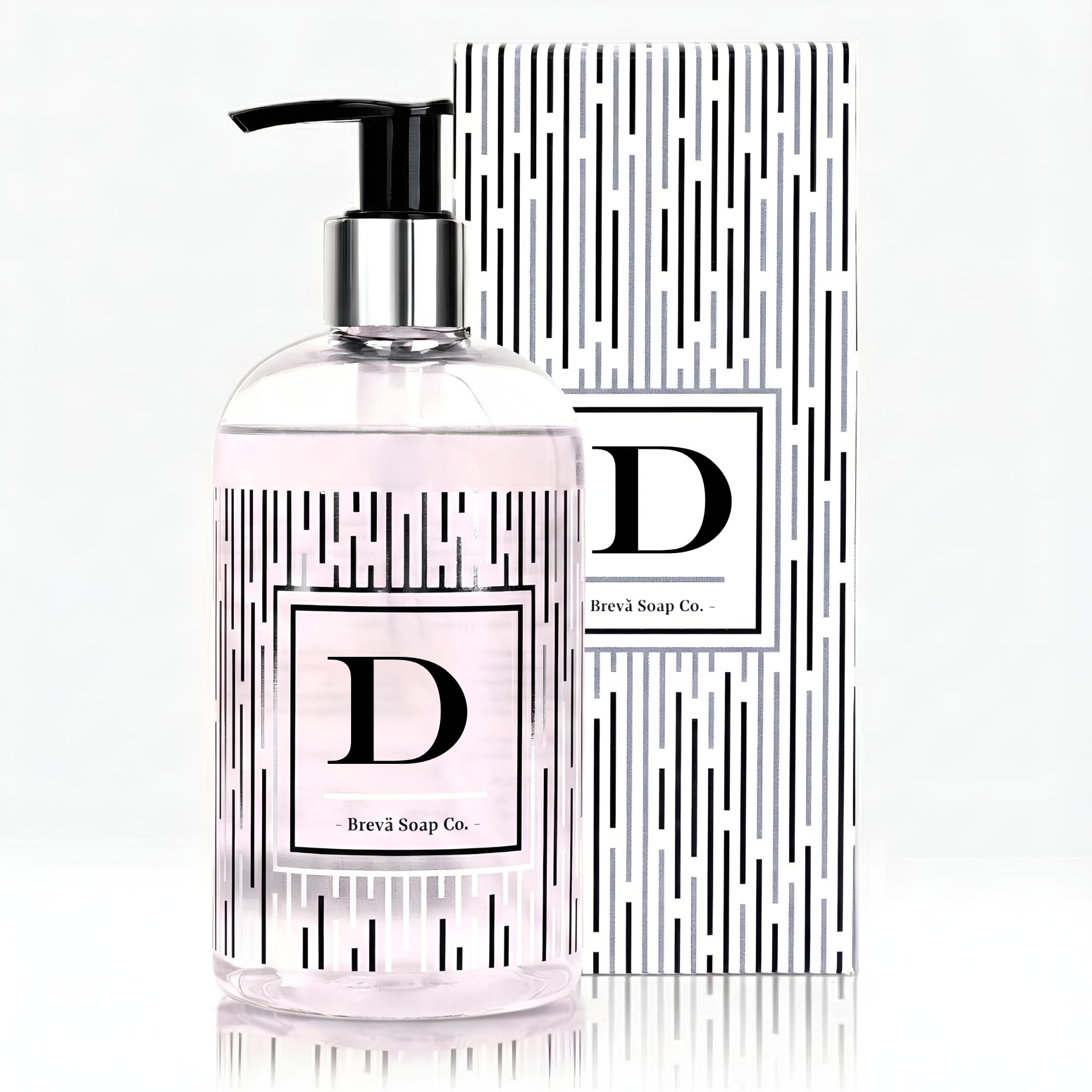 Brevä Soap Co. Monogrammed Luxury Liquid Hand Soap | Choose from Letters A to Z | Citrus Bloom Scent | Personalized Liquid Hand Wash for Bathroom &