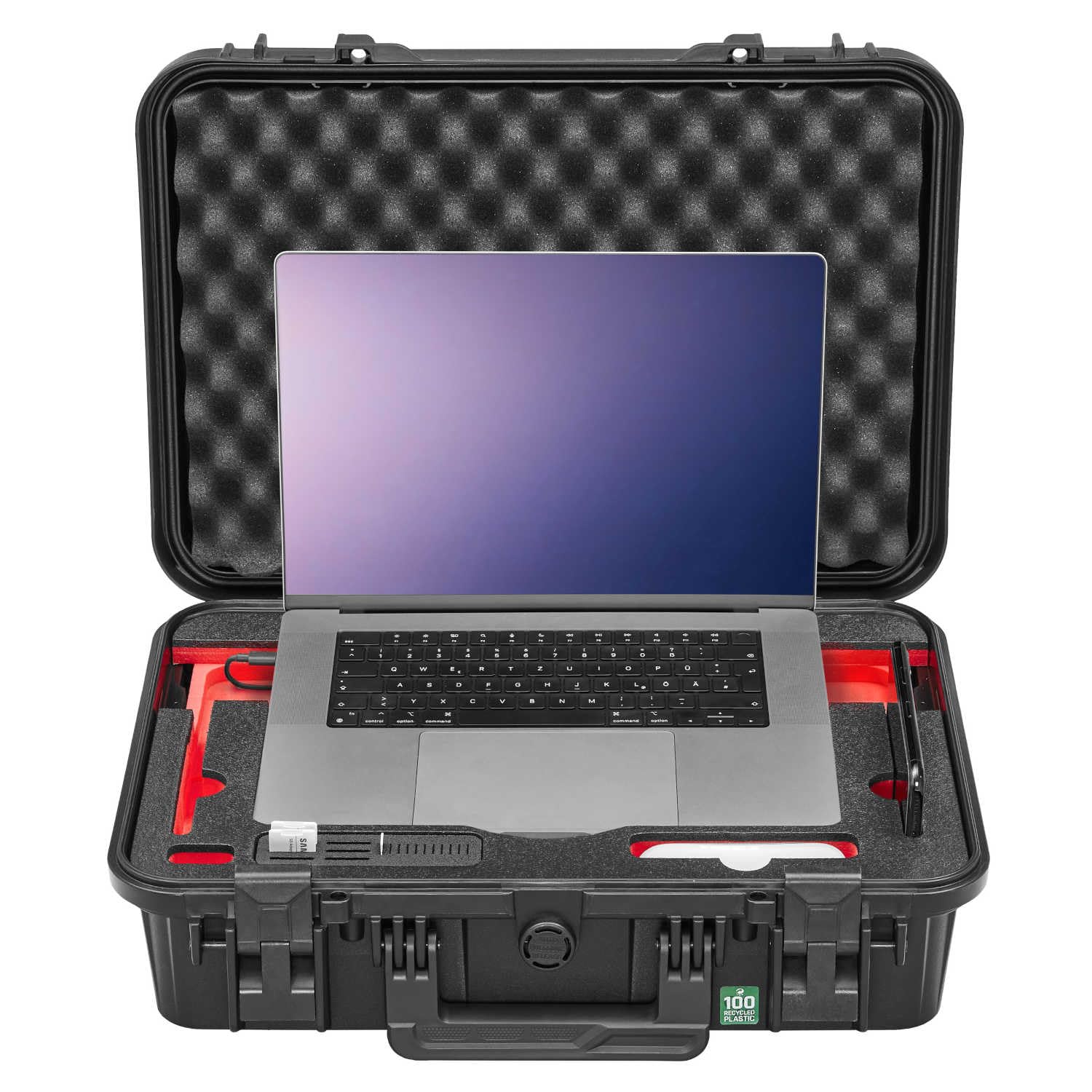 TOMcase Custodia per MacBook Pro 14" (M1 – M5), robusta e impermeabile valigetta protettiva ECO (IP65) per laptop/notebook - Made in Germany (14")