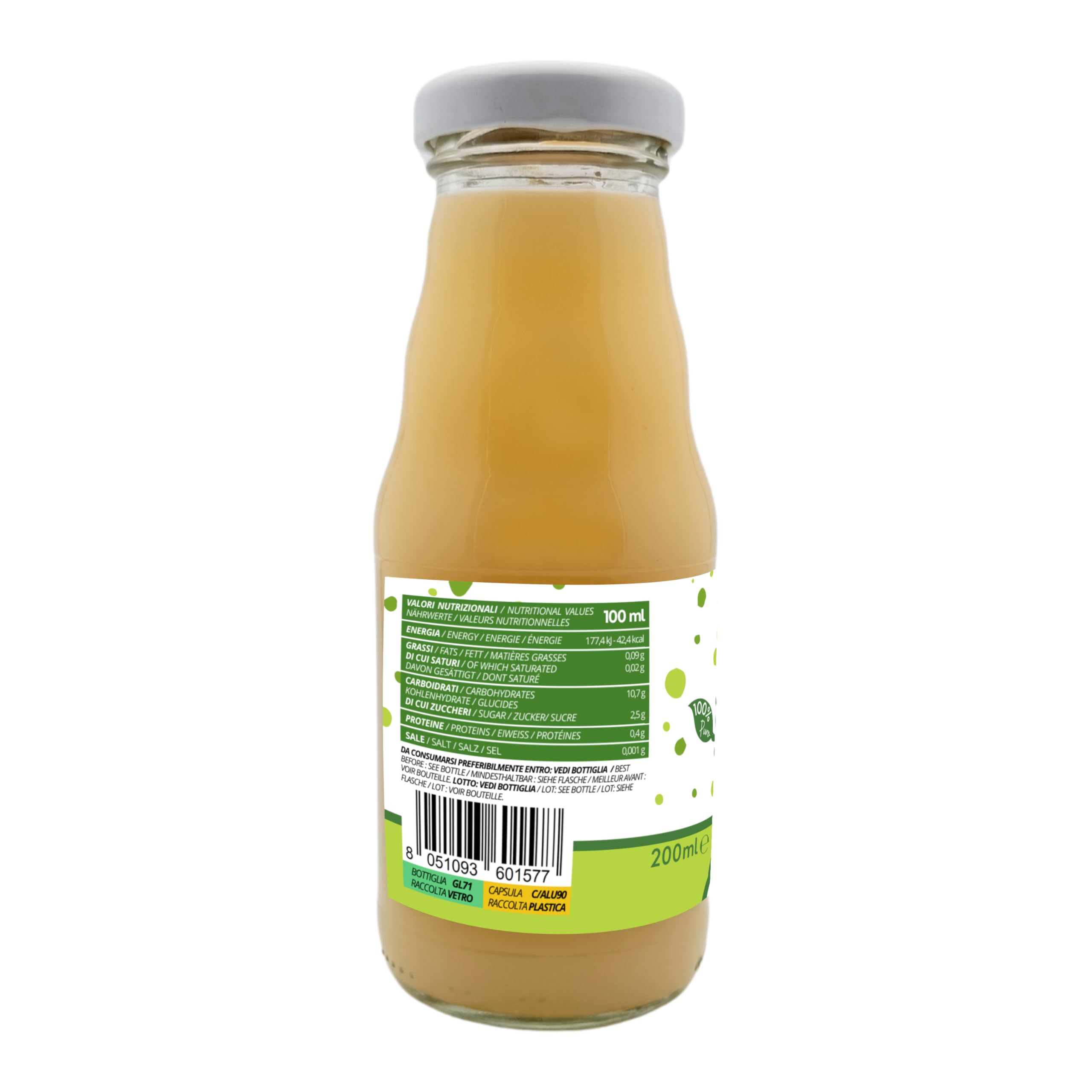 Valle del Crati Succo di Bergamotto BIO Calabrese | 100% Puro | 24 bottiglie da 200ml | senza Zuccheri Aggiunti e senza Conservanti | Bevanda Fresca e Dissetante | Spremuta di Bergamotto Biologico