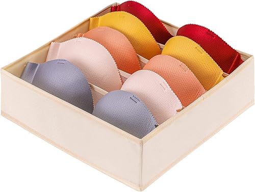 Organizador de ropa para cajones debajo del gabinete, cubos de almacenamiento plegables de 5 celdas, organizador de cajones de ropa interior, cajas