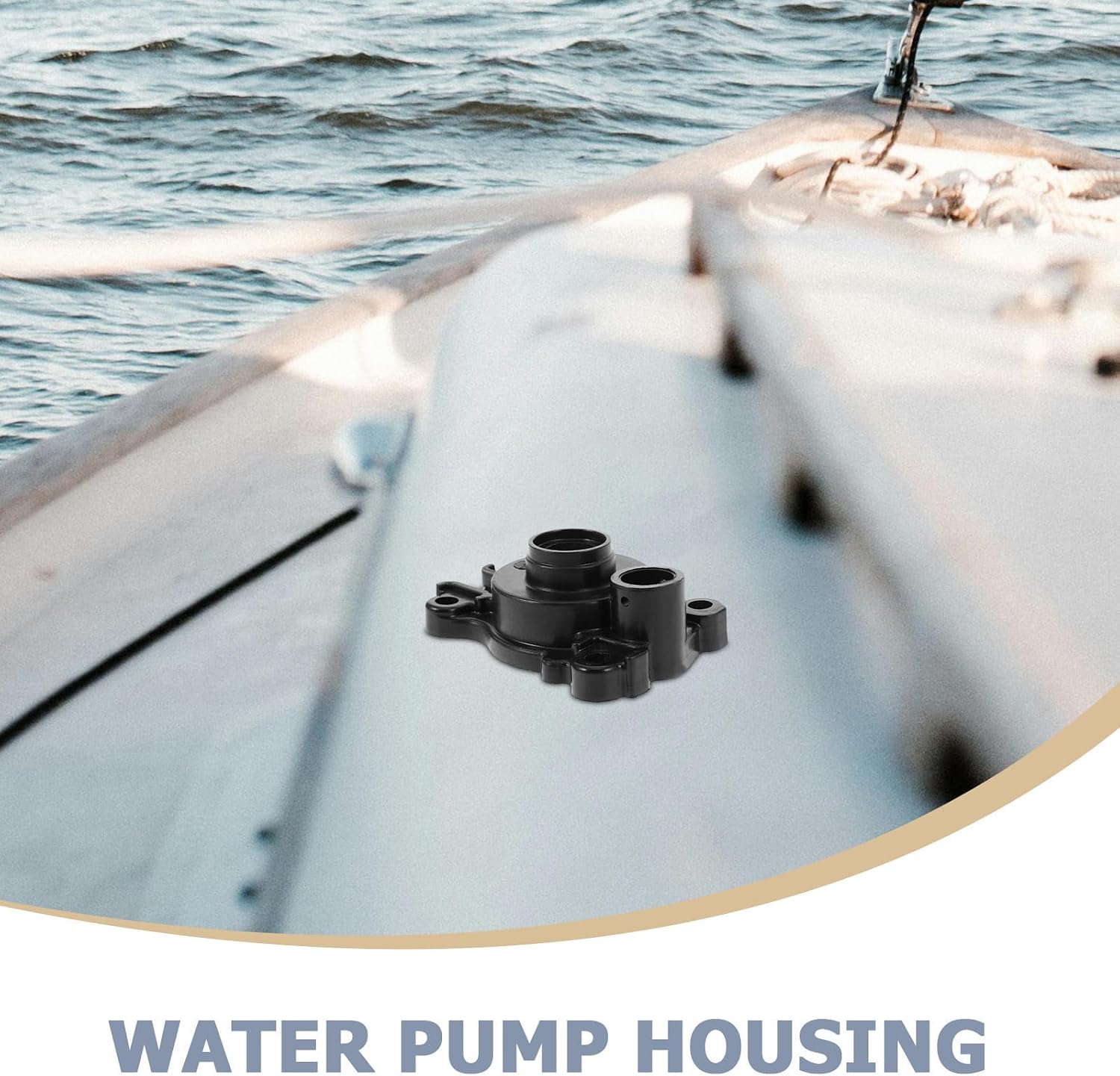 Black Metal Water Pump Casing for Outboard Motor 66t-4431 1-00 | Easy Installation and Replacement, Efficient Protection, Space-saving Design, Boat Accessory for Kayak and Dinghy Use