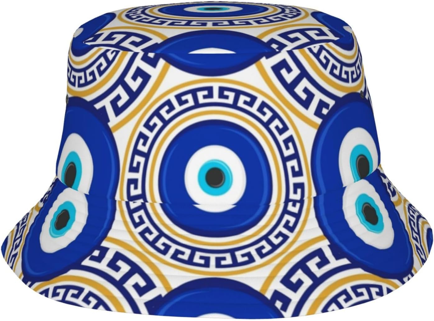 ultaroEvil Eye Blue Bead Unisex Reversible Packable Bucket Hat Sun hat for Men Women