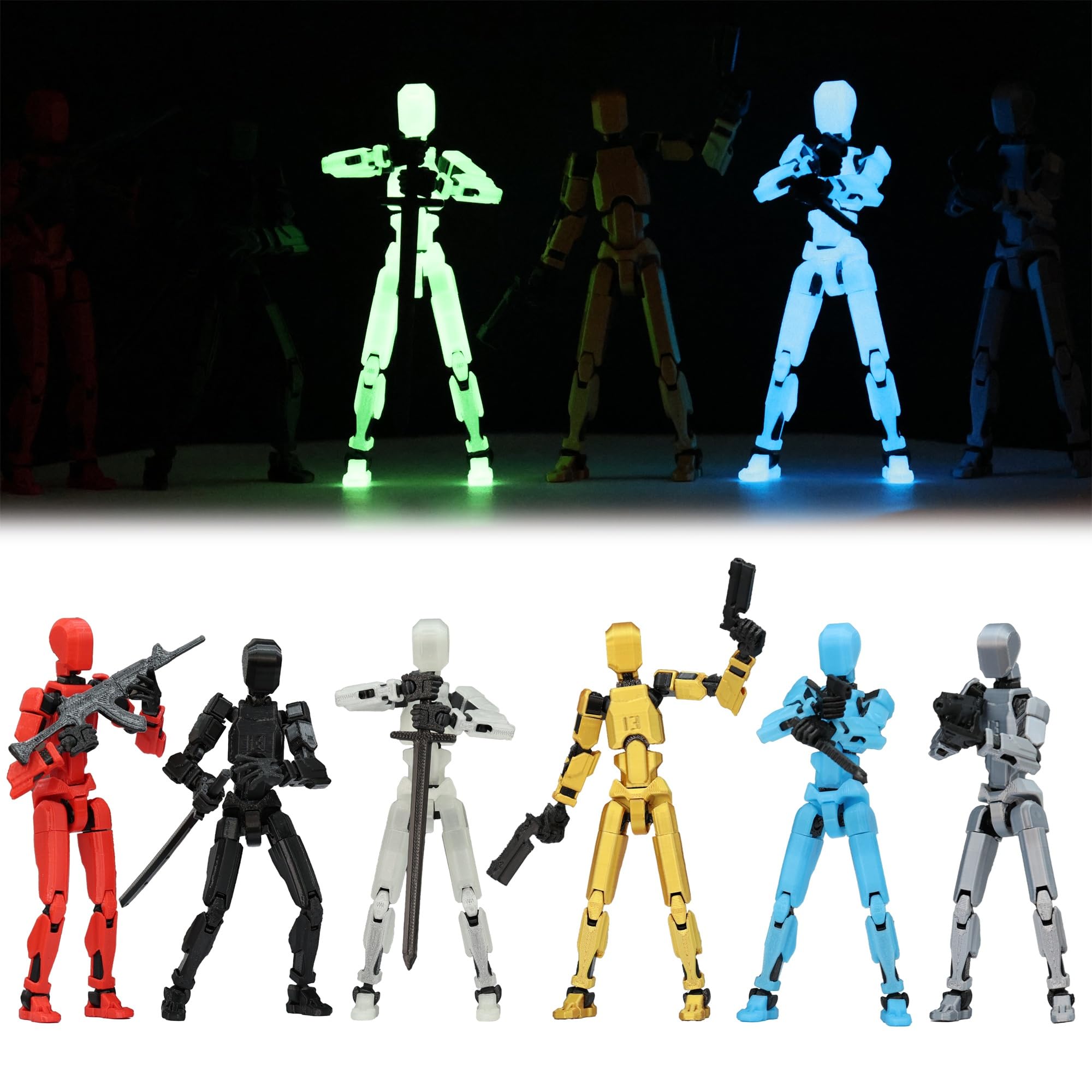 Assembly Completed T13 Action Figure, Titan 13 3D Printed Action Figure, 3D Printed Titan13, Assembled Dummy 13 Lucky 13 Toy Figure