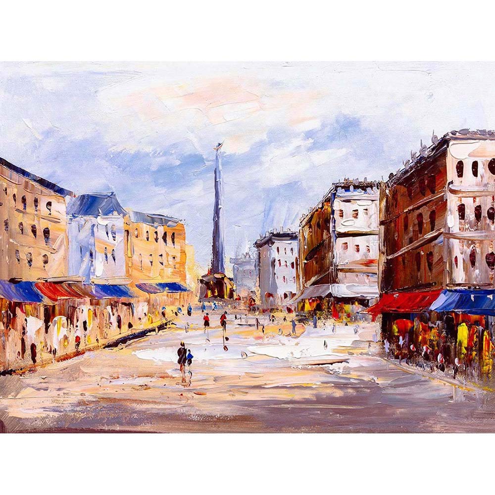 Wee Blue Coo European Cityscape Painting Art Print Poster Wall Decor 12X16 Inch