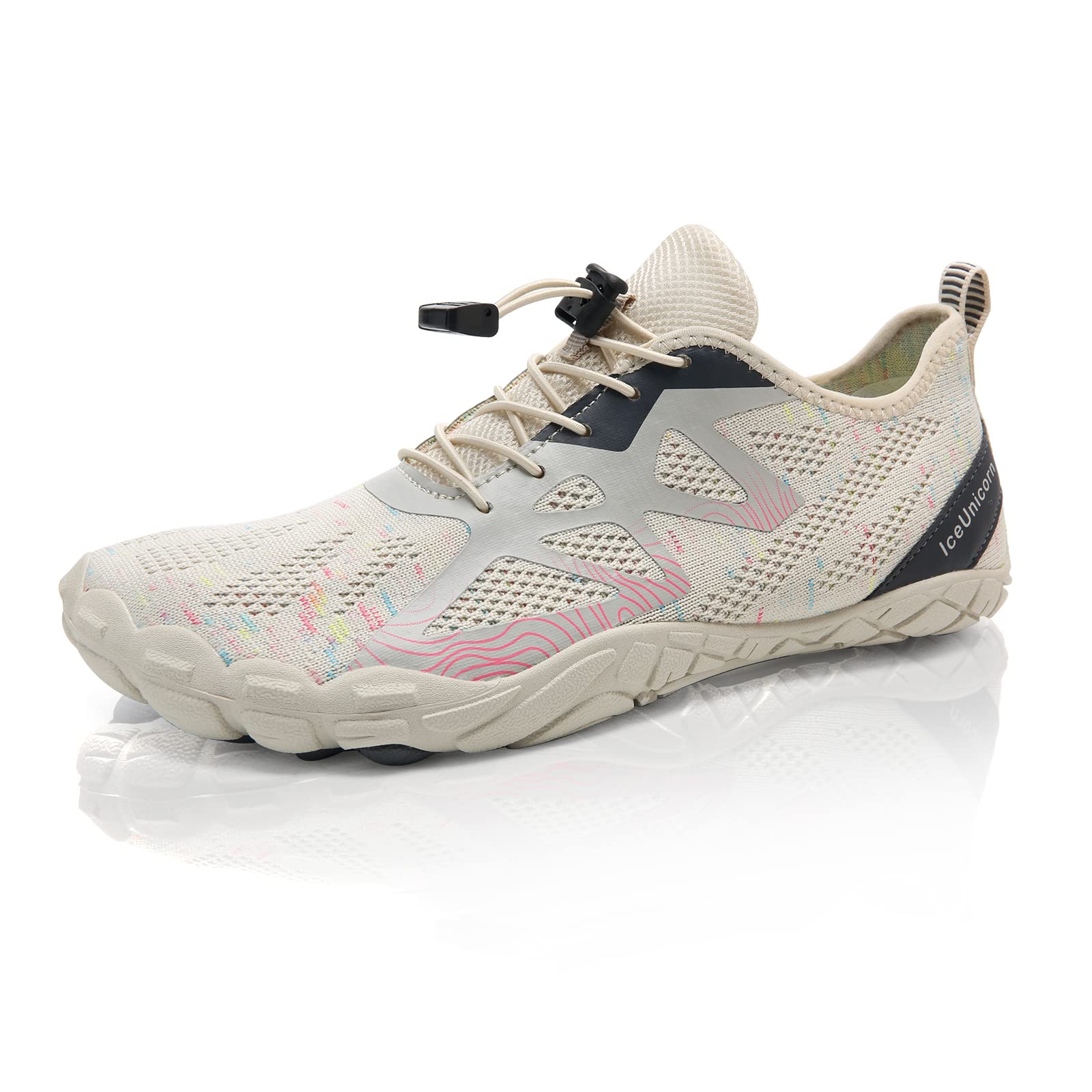 IceUnicorn Herren Damen Barfußschuhe Traillaufschuhe Fitnessschuhe Knit Minimalistische Breiter Zehenbox