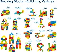 Vista 3 de Bloques de construcción de espuma para niños pequeños de 2 a 4 años, 41 bloques apilables suaves de EVA, juego de juguetes de espuma de baño
