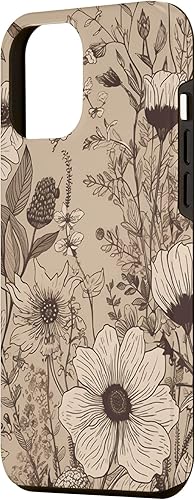 Miniatura 2 de Funda para iPhone 12 Pro Max Beige Tan Wildflower Floral Minimal Flower Boho
