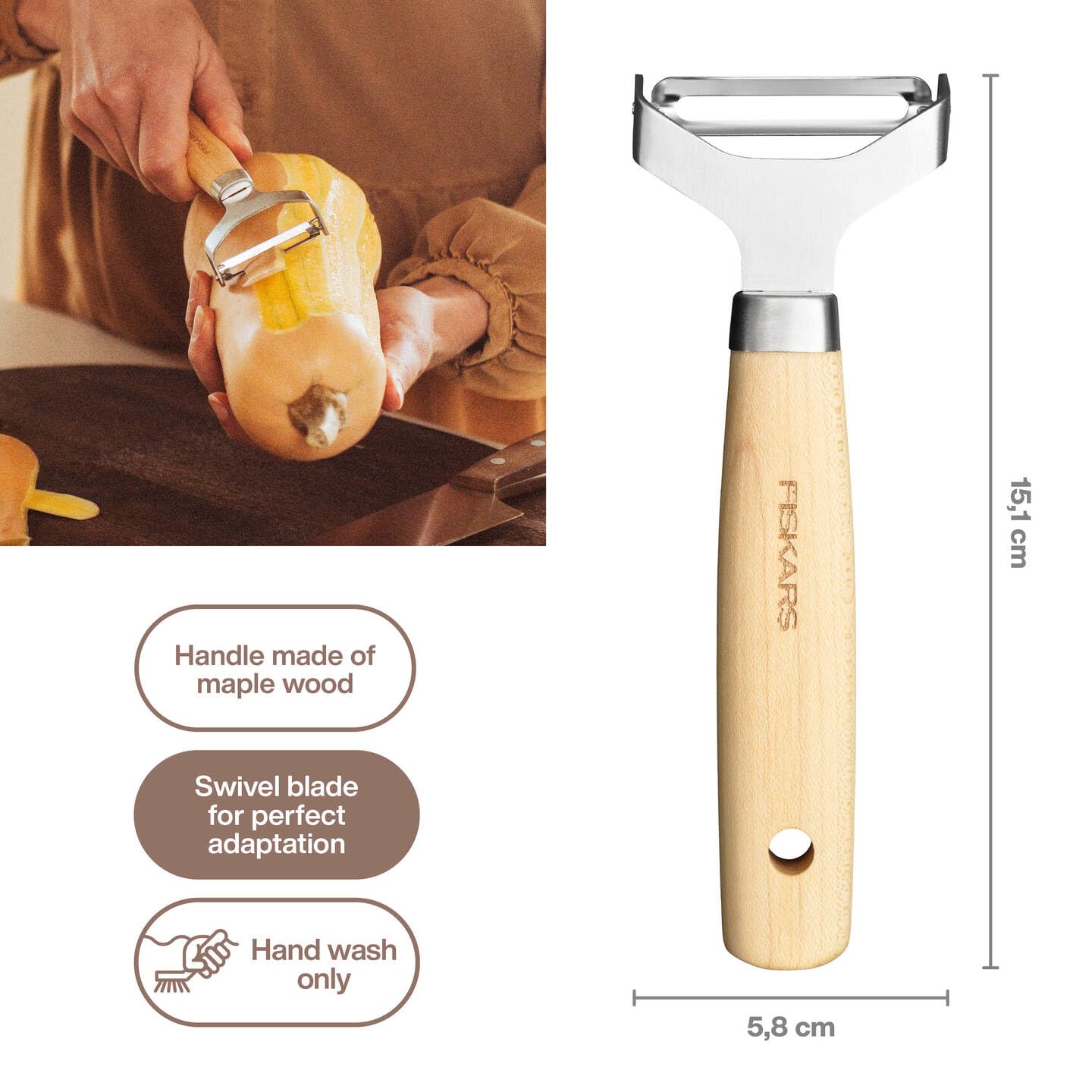 Fiskars Folken Y-peeler swivel blade FSC