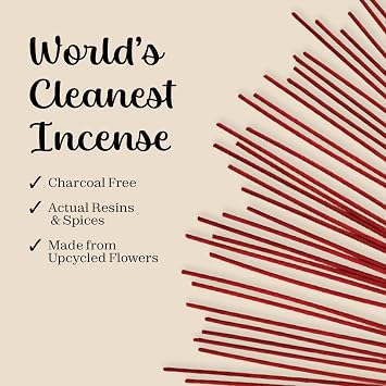 CALMVEDA, 1960S Patchouli with Palo Santo Incense and Natural Sandalrose Incense (80 Sticks + 1 Spray) | Beautiful Natural Incense and Spray for Meditation Environment and Spiritual Practice