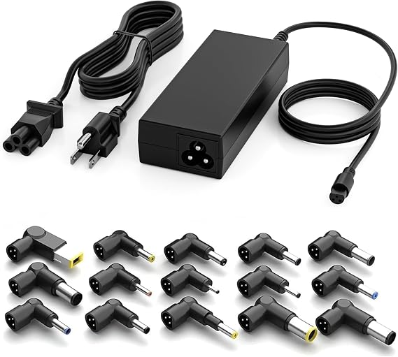 90W Universal Laptop Charger AC Adapter Replacement for HP Dell ASUS Acer Samsung Sony Fujitsu Notebook Ultrabook Chromebook Latitude Inspiron Pavilion Power Supply Cord with 15 Tips