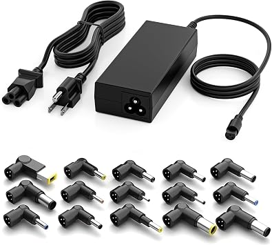 90W Universal Laptop Charger AC Adapter Replacement for HP Dell ASUS Acer Samsung Sony Fujitsu Notebook Ultrabook Chromebook Latitude Inspiron Pavilion Power Supply Cord with 15 Tips