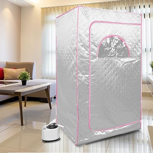 Miniatura 9 de MEILLEUREVIE Sauna portátil para el hogar, sauna de vapor personal rectangular para temperatura ajustable, con almohadilla para los pies, control
