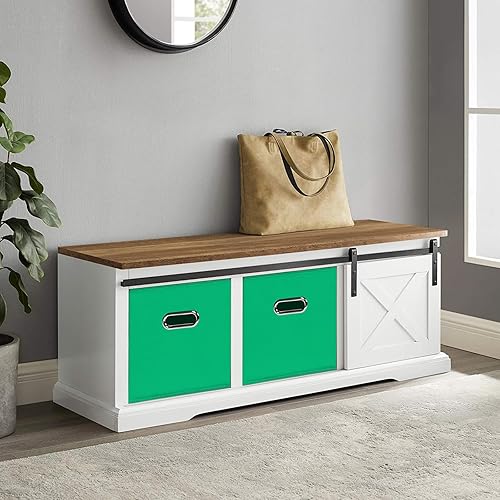 Miniatura 5 de Cubos de almacenamiento plegables negros, cajas de almacenamiento de tela, cestas organizadoras con asas dobles para organizador del hogar (verde)