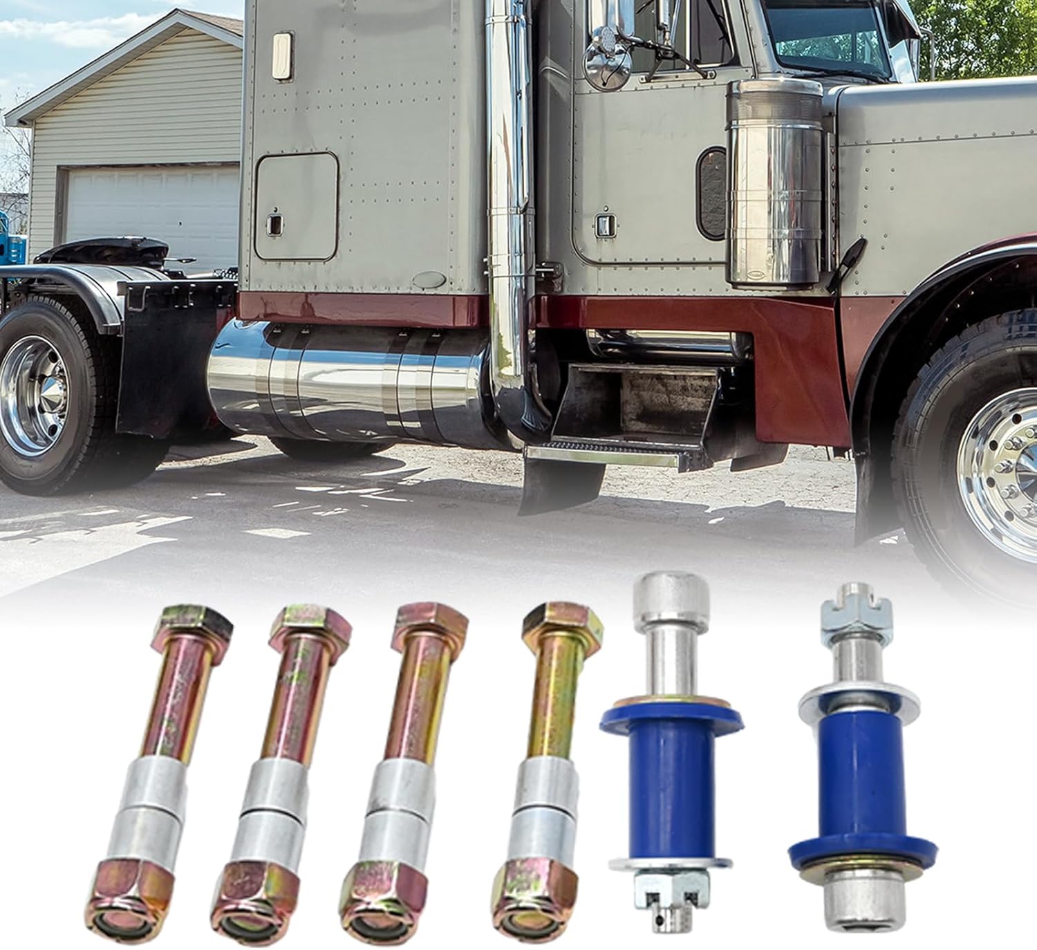 UOIENRT 13-04154 13-04164 Hood Hinge Pivot Bushing and Mounting Bolt Set Kits Replacement for Peterbilt 379, Replaces 13-04154 13-04164