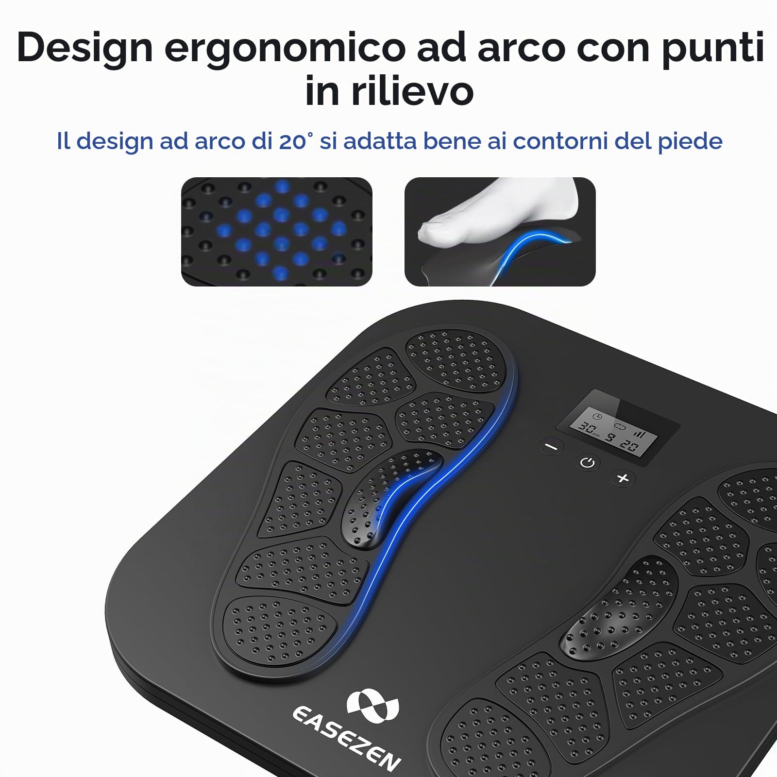 Massaggiatore per Piedi, Ricaricabile EMS TENS Massaggiatore Piedi Elettrico con 10 Modalità e 20 Intensità per la Circolazione, Allevia la Neuropatia, il Dolore Muscolare e il Gonfiore, Regali