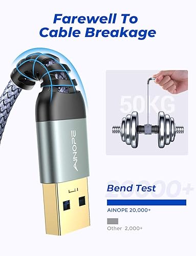 Vista 16 de AINOPE Cable USB a USB, cable USB 3.0 A a A macho a macho [nunca se rompe], cable tipo A de doble extremo compatible con cajas de disco duro, KVM