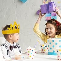 Vista 8 de Fancy Land Coronas de cumpleaños para niños, paquete de 25 unidades, coronas de papel brillante para aula, cumpleaños, escuela, familia, suministros