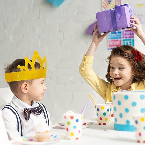 Miniatura 8 de Fancy Land Coronas de cumpleaños para niños, paquete de 25 unidades, coronas de papel brillante para aula, cumpleaños, escuela, familia, suministros