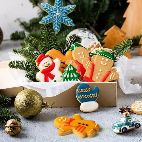 Miniatura 7 de Juego de cortadores de galletas de Navidad, 18 piezas de acero inoxidable para invierno, Navidad, formas para hornear, árbol de Navidad, copo de