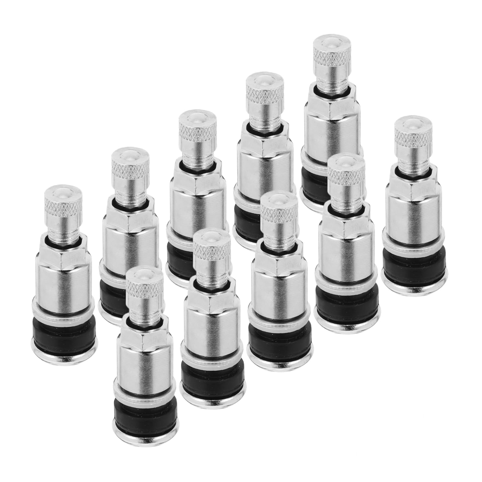 CHILDWEET 10pcs Tiges de Soupape de Pneu en Acier 45 Résistantes et Efficaces pour Camion et Voiture Bouchon Argenté Anti-Fuite pour Accessoires de Roue