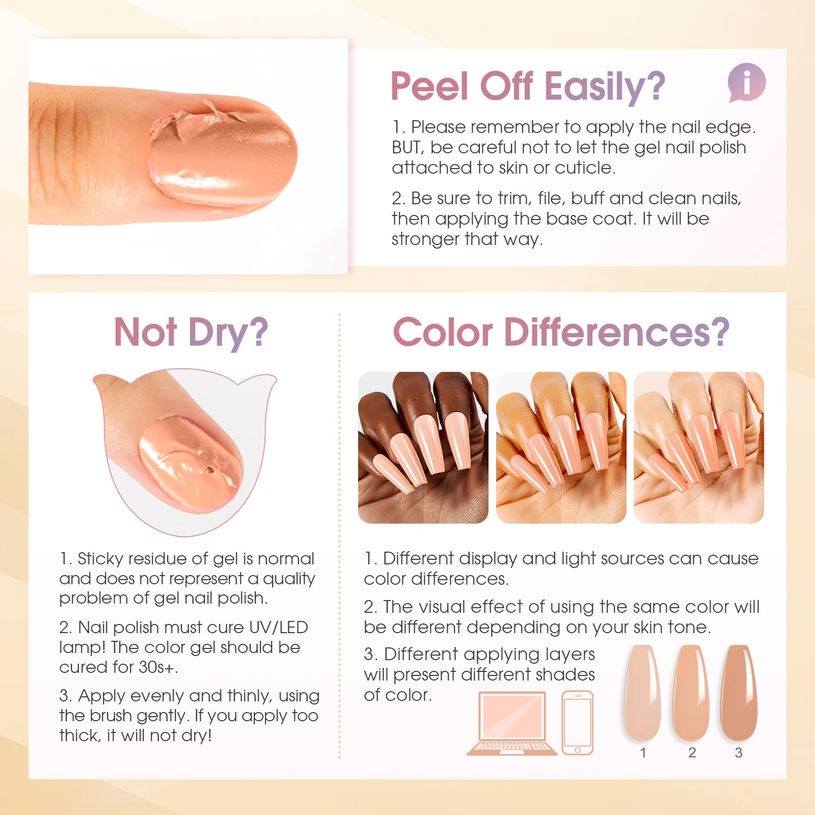 ROSALIND Base Coat Vernis Semi Permanent, UV LED Soak Off Vernis à Ongles Gel Polish kit manucure semi permanent 15ml
