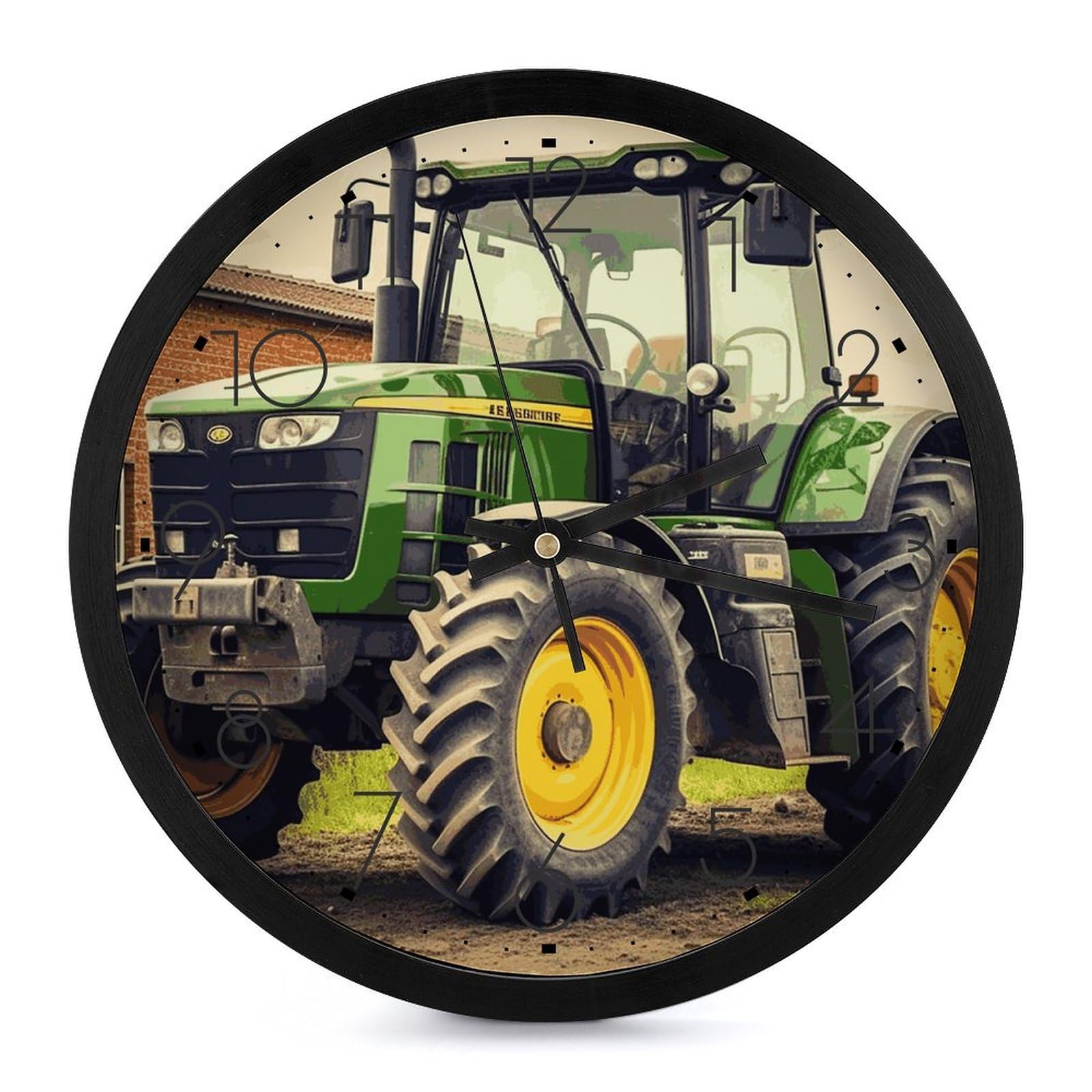 Horloge murale ronde tracteur 25,4 cm idée cadeau pour chambre