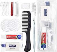 HQSLsund 25-Pack Bulk Personal Hygiene Kits: 8-in-1 Disposable Toothbrush, Mint Toothpaste, Soap, Floss, Comb & Vanity Kit for Travel, Homeless Aid