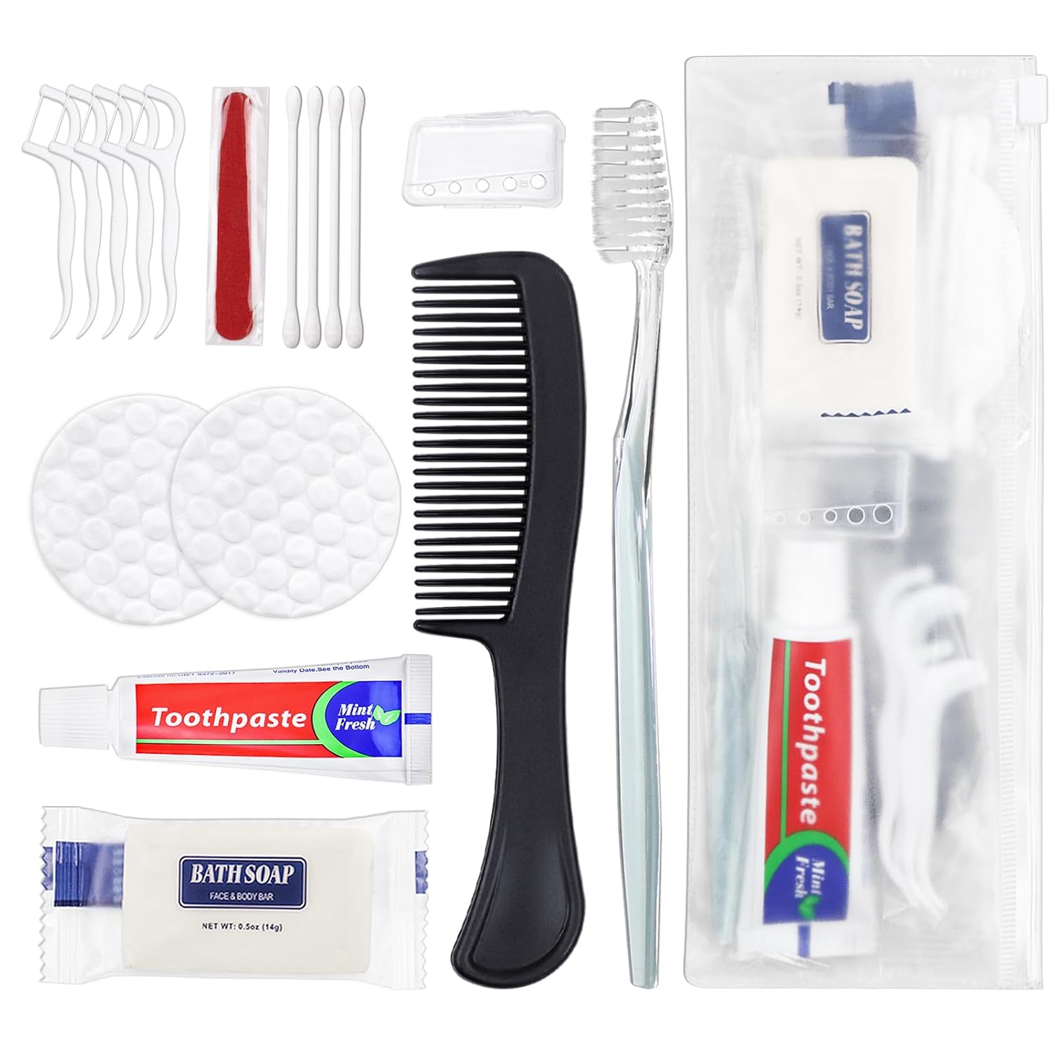 Zhjianup Travel Toiletries Personal Cleaning Bulk,Disposable Hygiene Kit Care Package Supplies, Women Toiletry Essentials Set Individually Wrapped for Camping, Hotel, Vacation, Homeless, Charity (11-in-1, 20) 1x 20 ml