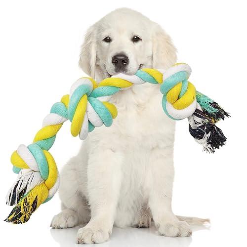 BPS Nudo Algodón Juguete Cuerda para Perros Tamaño Grande de Algodón para Salud Mental Dental del Perro…