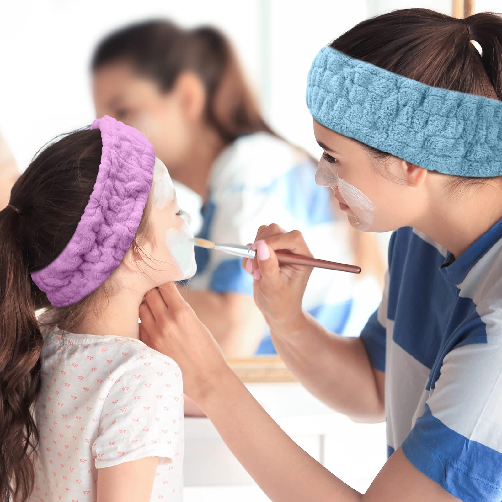 3 cerchietti per capelli da donna, per il trucco del viso, in morbida spugna, per lavare il viso, spa e doccia, regali (rosa, bianco latte, grigio scuro