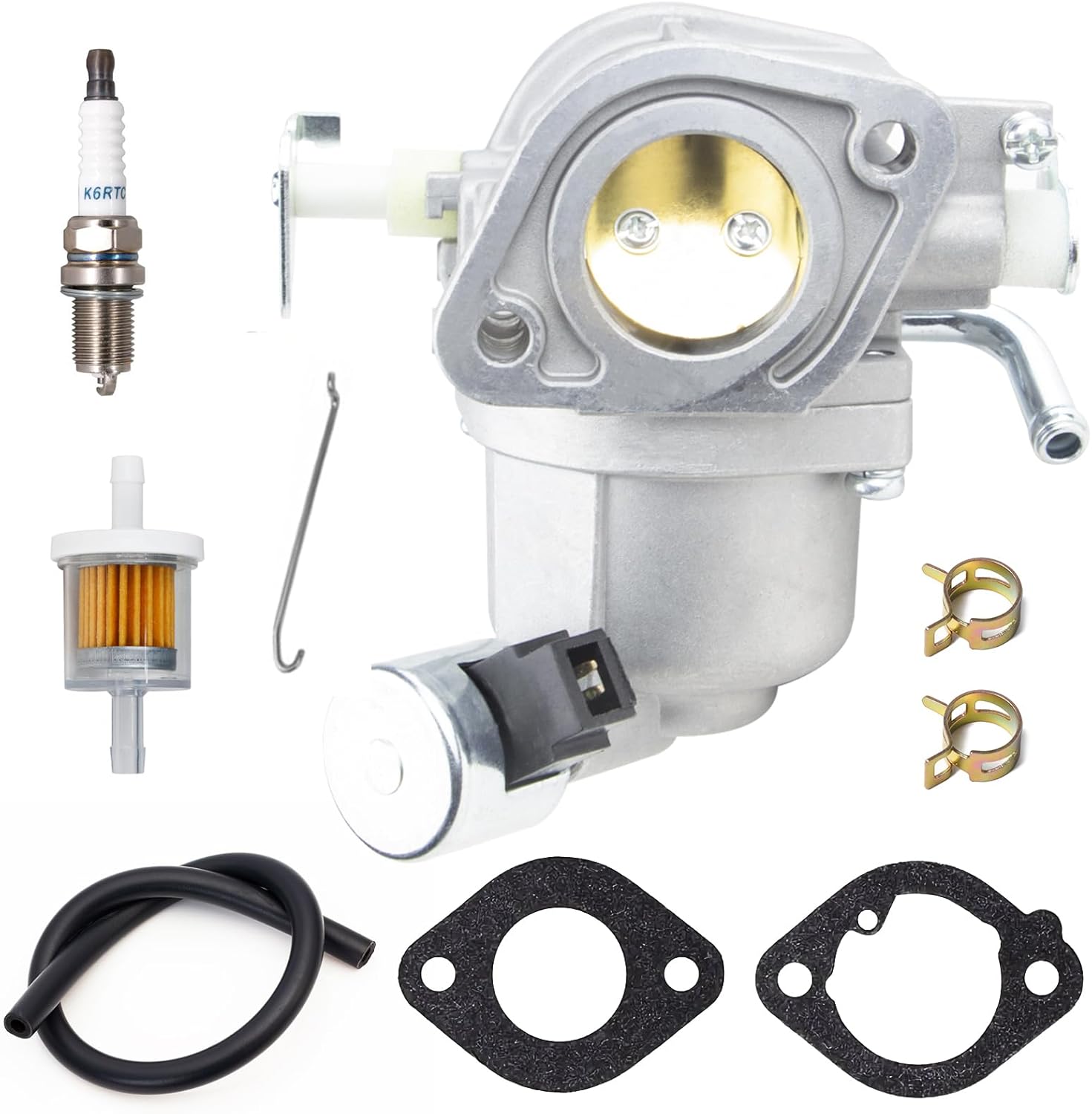 594207 Carburetor Compatible with B&S 593197 595216 596375 597126 593200 G02823 Intek 24hp Engine Mower Tractor Carb Work for 40N777 40N877 Engine (with fuel filter)