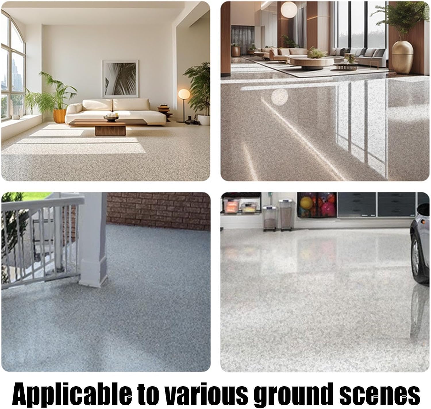 Epoxy Floor Paint Colored Sand Self Leveling Refinishing | Self Levelling Coating for Interior Exterior Home House Concrete Wood Tile Countertop Bathtub Bathroom Outdoor Refinishing