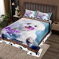 Vista 12 de Erosebridal Lindo juego de edredón de gatos degradados para niños y niñas, colcha de gatos kawaii, tamaño Queen, juego de ropa de cama colorido