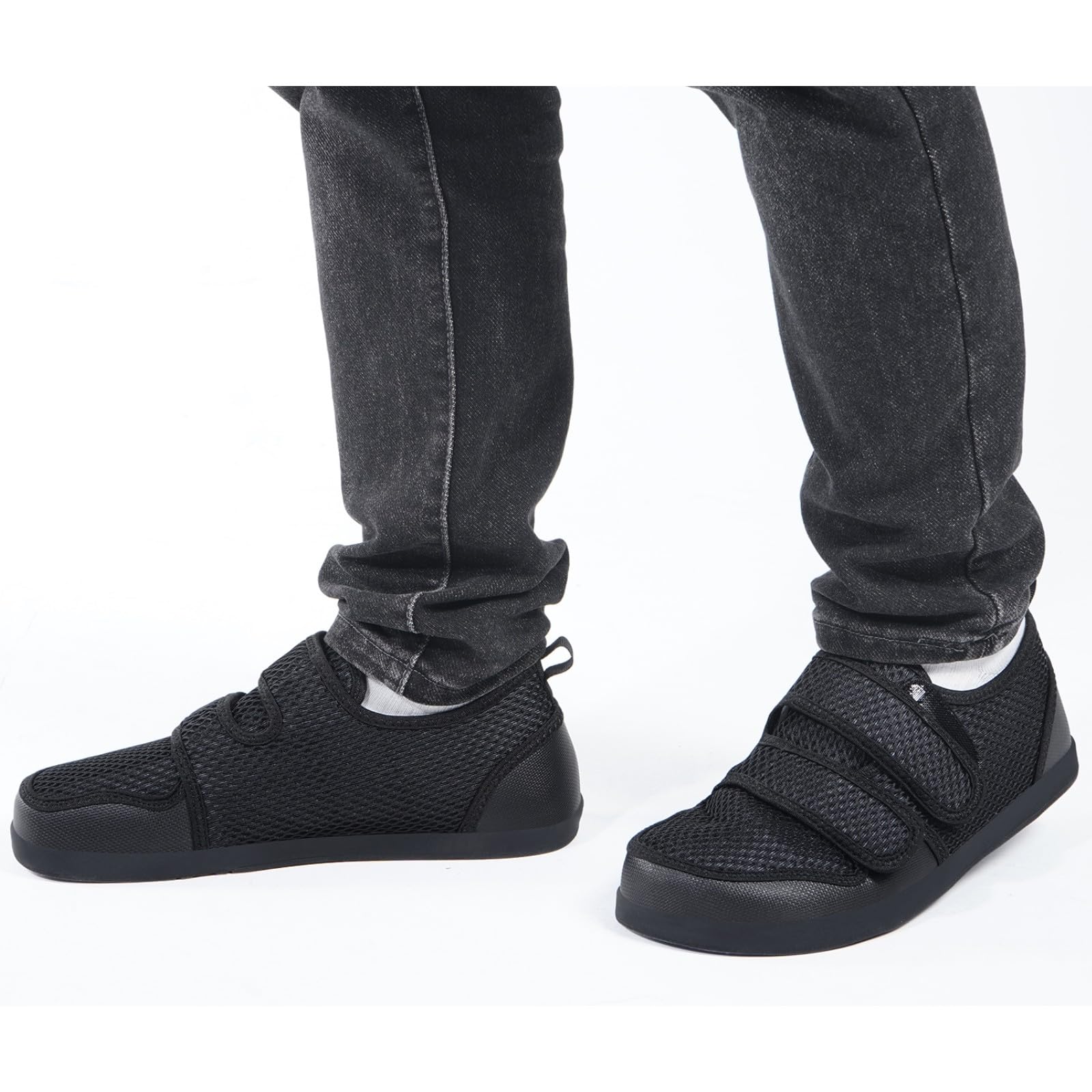 Hsyooes Chaussons Femme Hommes Chaussures Réglables Scratch Pantoufles Sandales Respirable Diabéthique Chaussons Orthopédique Anti-dérapante Edema Swollen House Sabots
