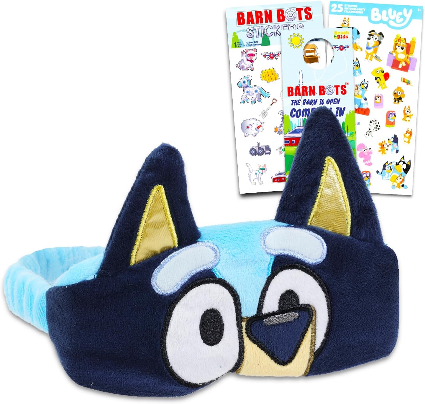 Bluey Sleep Mask for Kids – Soft Plush Blindfold Eye Cover for Boys, Girls Bedtime Plus Stickers | Bundle With More