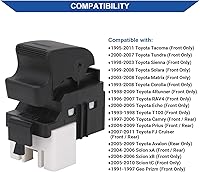 Vista 4 de Obaee Botón de interruptor eléctrico de elevalunas delantero y trasero para lado del pasajero compatible con Toyota Tundra Sienna Solara Matrix