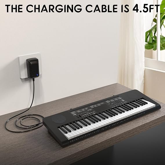 9.5V AC/DC Power Adapter for Casio Piano Keyboard SA-51 SA-76 SA-46 CT-S1 CT-S300 WK-225 CTK-2500 CTK-2400 CTK-2090 Piano Keyboard Charger, Replacment for Casio ADE95100LU Power Cord