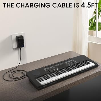 9.5V AC/DC Power Adapter for Casio Piano Keyboard SA-51 SA-76 SA-46 CT-S1 CT-S300 WK-225 CTK-2500 CTK-2400 CTK-2090 Piano Keyboard Charger, Replacment for Casio ADE95100LU Power Cord