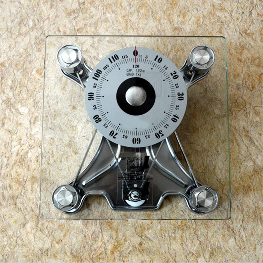 Mechanical Bathroom Scale,Easy to Read 8Mm Tempered Glass, Personal Weighing Scale, 120Kg