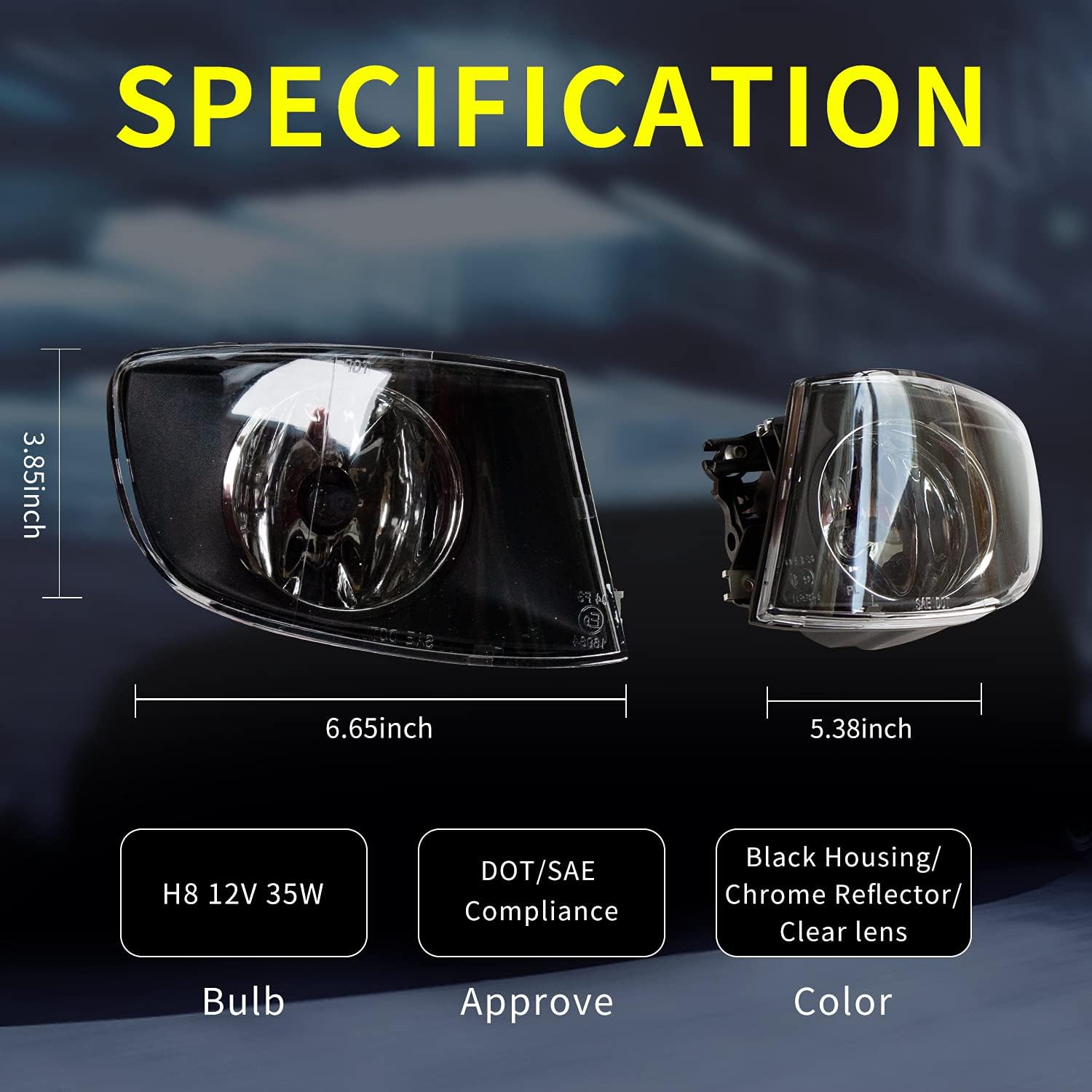 Fog Lights for 2007-2013 BMW 3 Series E92 E93, 328i 328xi 335i 335is 335xi All for Convertible Coupe only OEM Style Clear 2pcs