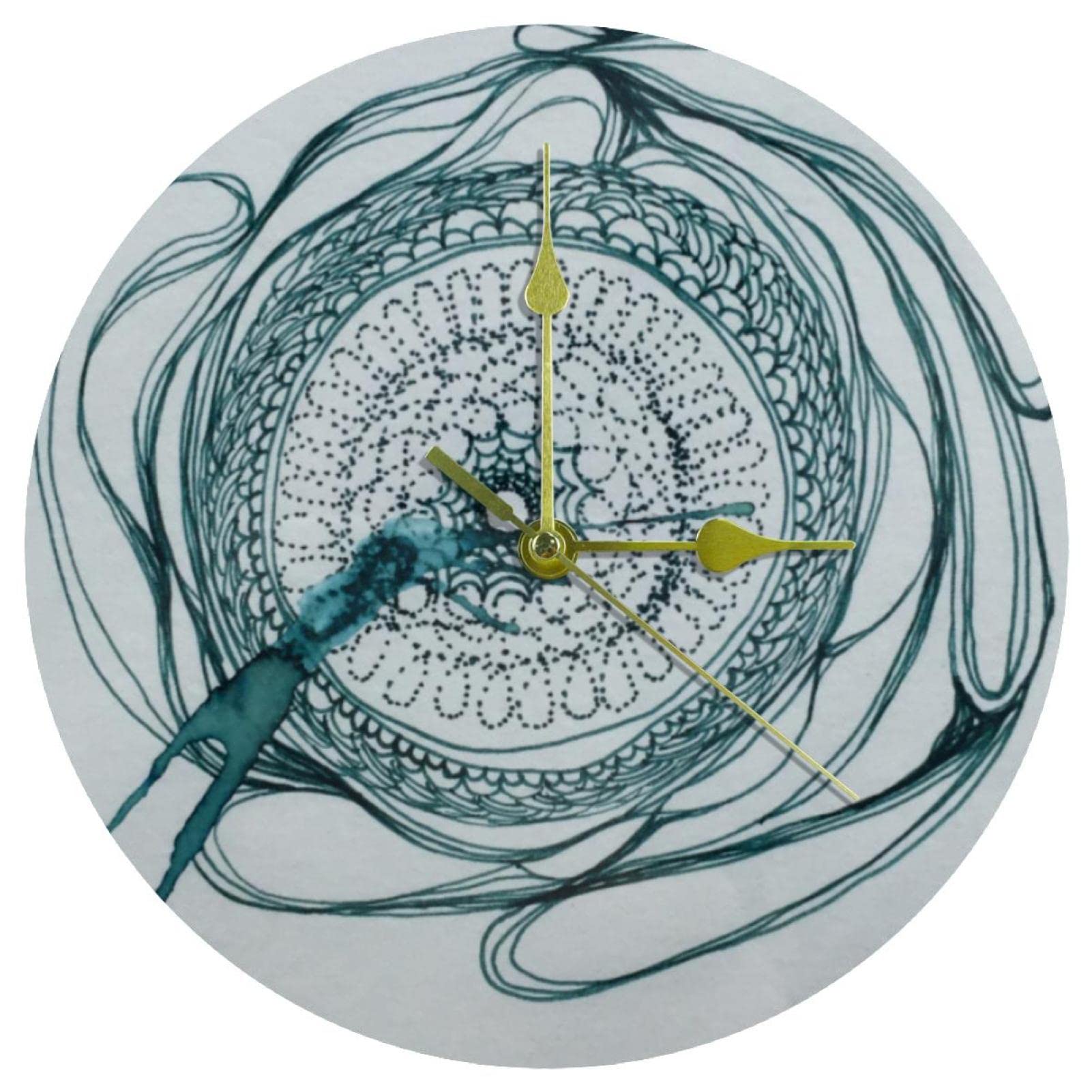 Horloge murale ronde en acrylique de 24 cm pour une décoration de bureau élégante