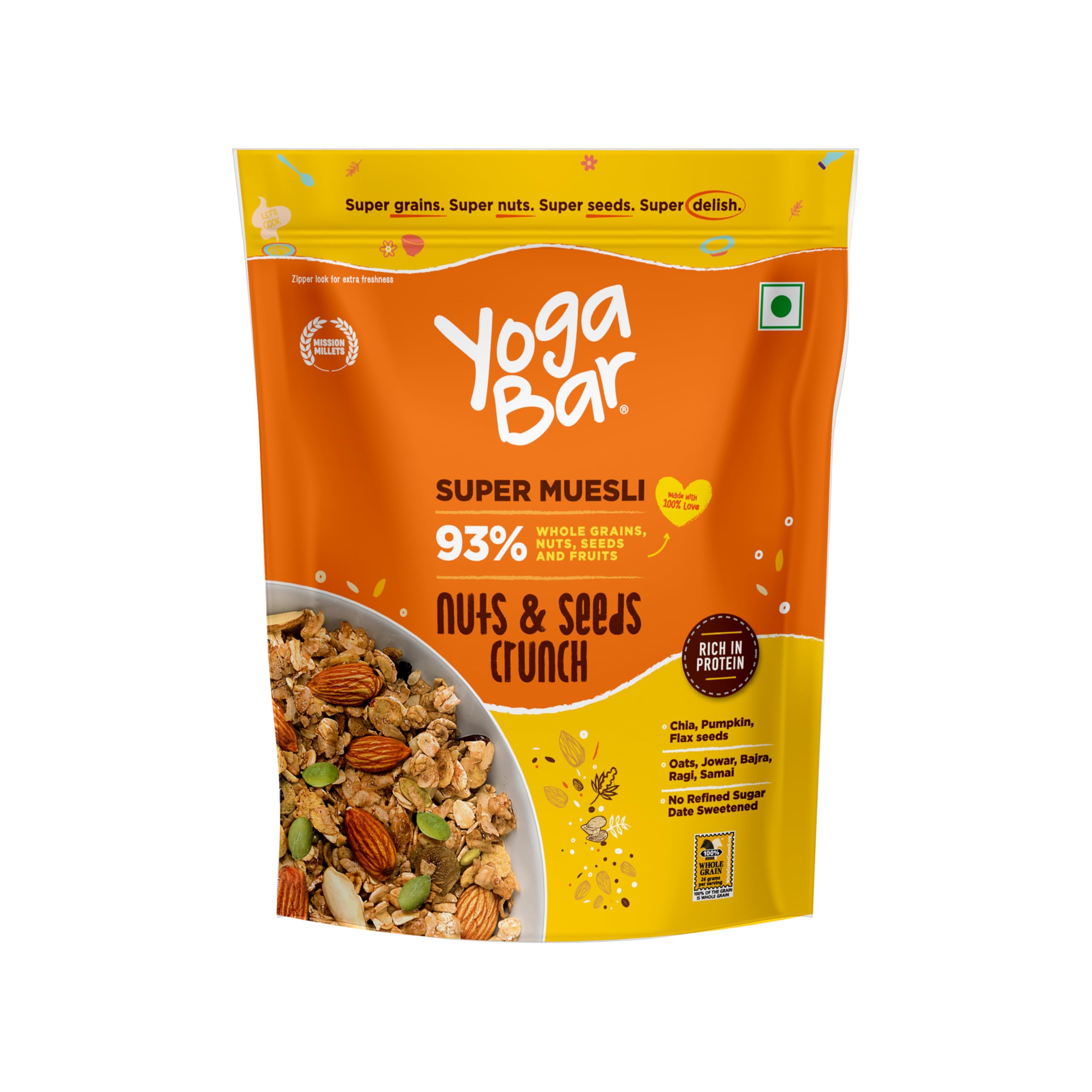 Yogabar Nuts & Seeds Crunch Muesli, Super Save Pack, Wholegrain Breakfast, High Fiber Pouch (700 G)-image-10