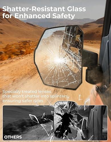 Miniatura 7 de KEMIMOTO Espejos laterales mejorados para montar en la puerta, espejos de puerta de gran tamaño compatibles con Polaris Ranger 1000 570 Northstar XP