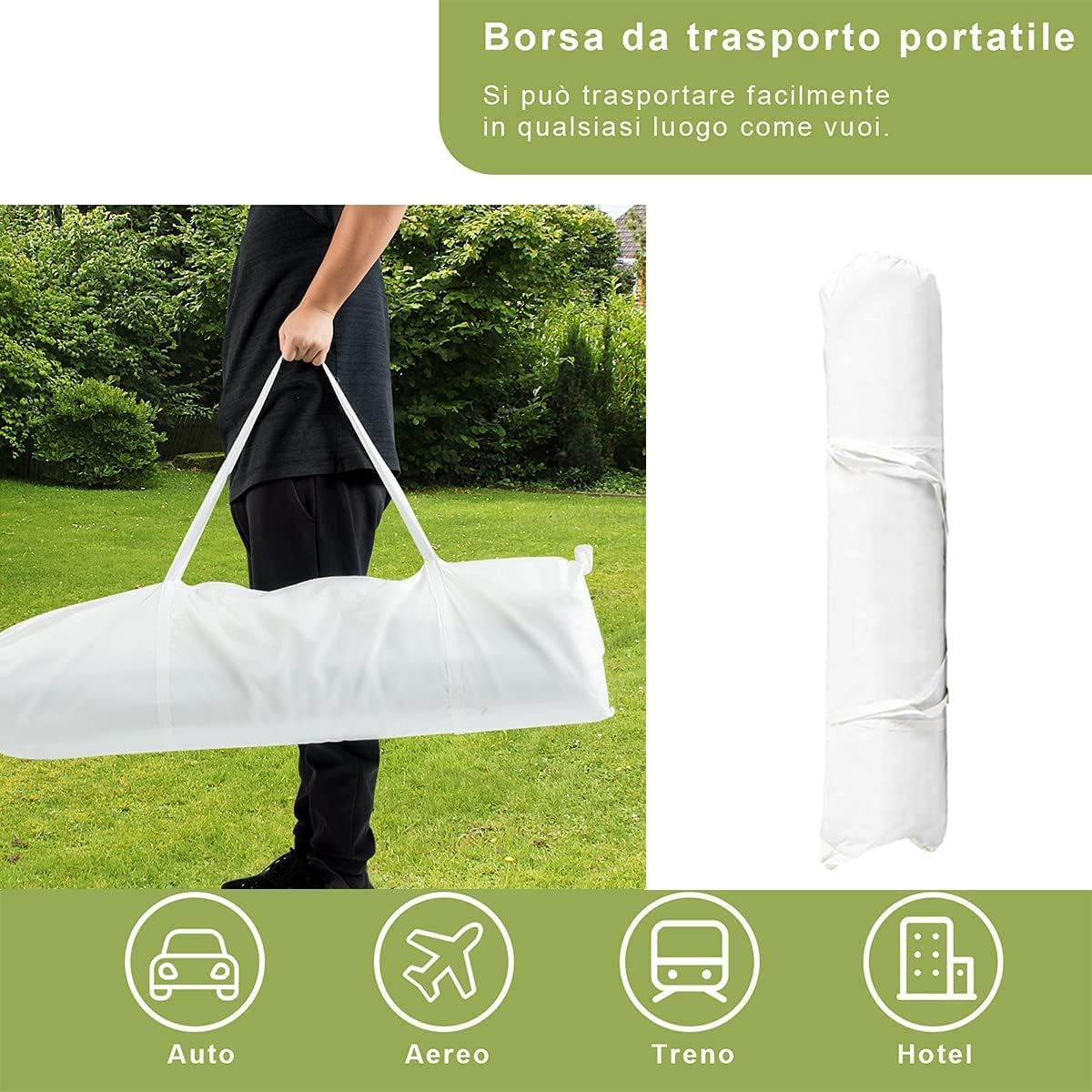 RELAX4LIFE Gazebo da Giardino 3X6M/3X9M per a 2/3 Stanze, in Tessuto PE Antistrappo e Impermeabile con 0/4/6/5/8 Pannelli Laterali Rimovibili (3X6M-4 Pannelli Laterali)