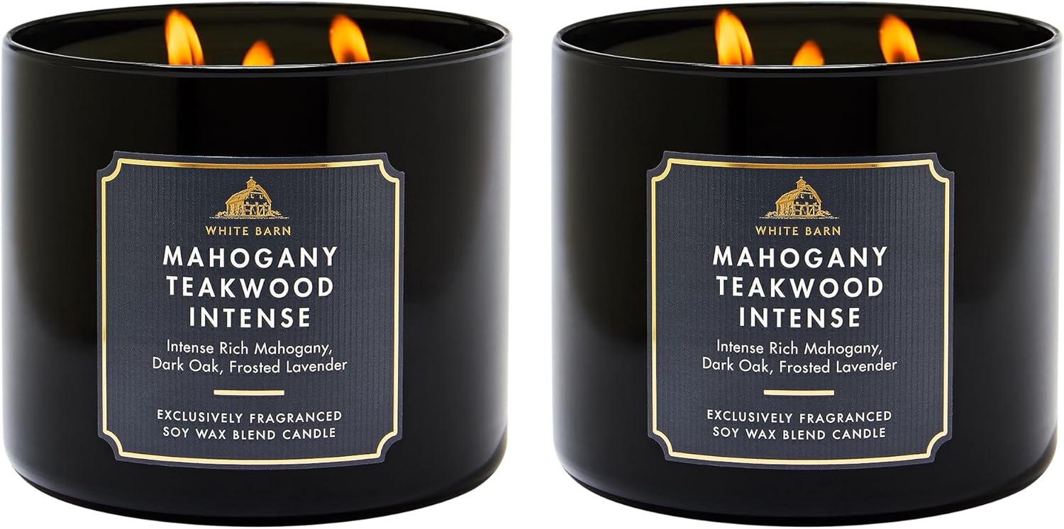 Bath & Body Works Mahogany Teakwood Intense 3-Wick Candle 2-Pack