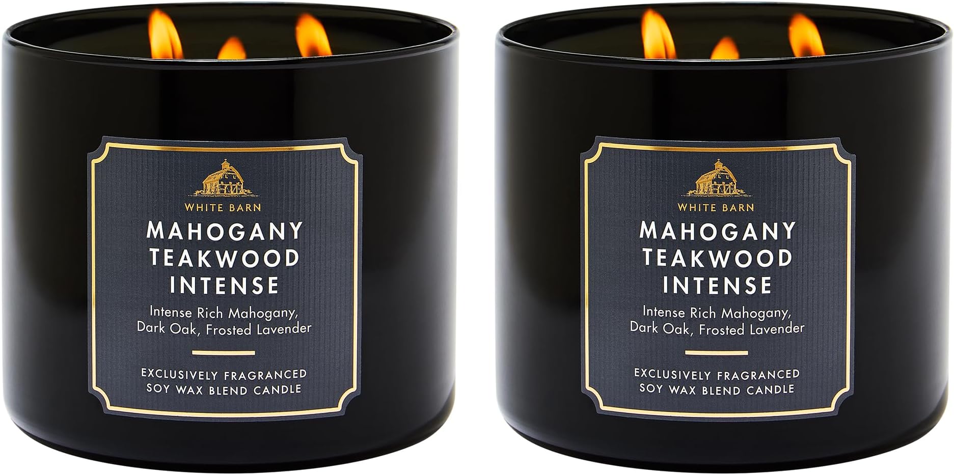 White Barn 3-Wick Candle in Mahogany Teakwood High Intensity (Pack of 2)