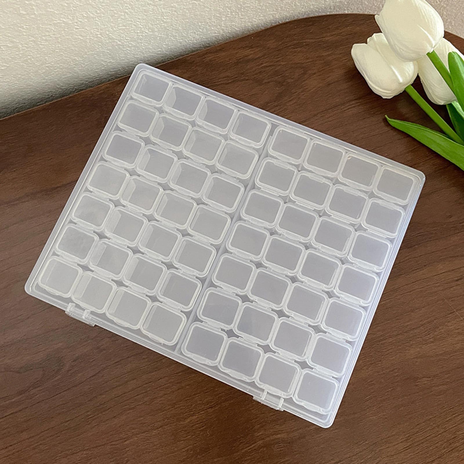 YCTTKDD Bandeja de joyería Estuche de Almacenamiento de aretes Organizador de Joyas fácil de Transportar Solución de Almacenamiento para aretes y Anillos pequeños Caja compacta para aretes