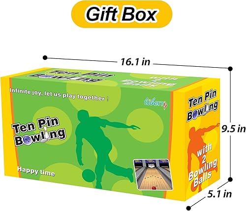 Miniatura 6 de Liberry El juego de bolos de juguete para niños incluye 10 pines de plástico y 2 bolas, juegos para interiores y exteriores, regalos educativos