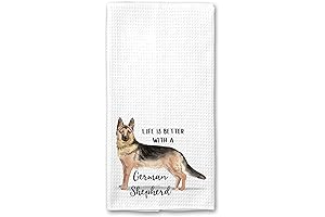 Watercolor Life Is Better with a German Shepherd Microfiber Kitchen Tea Bar Towel